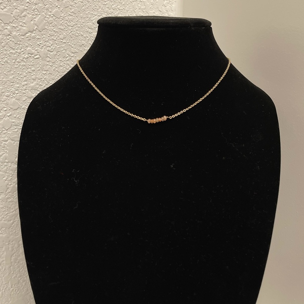 Rose quartz choker